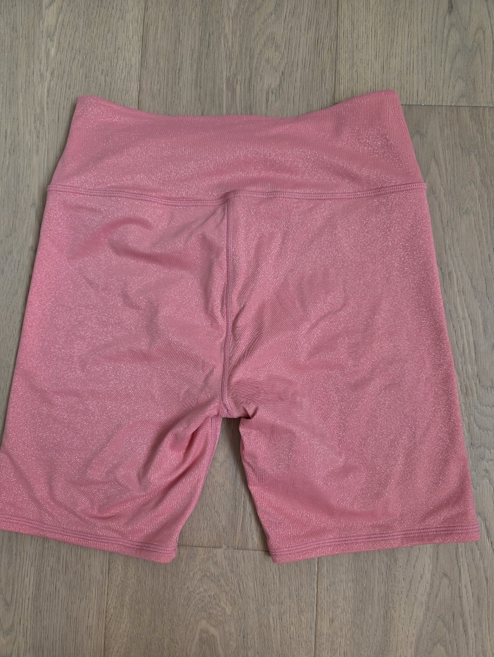 ALO Yoga Shimmer Glitter Pink High-Rise Biker Shorts 7" S - Picture 3 of 10
